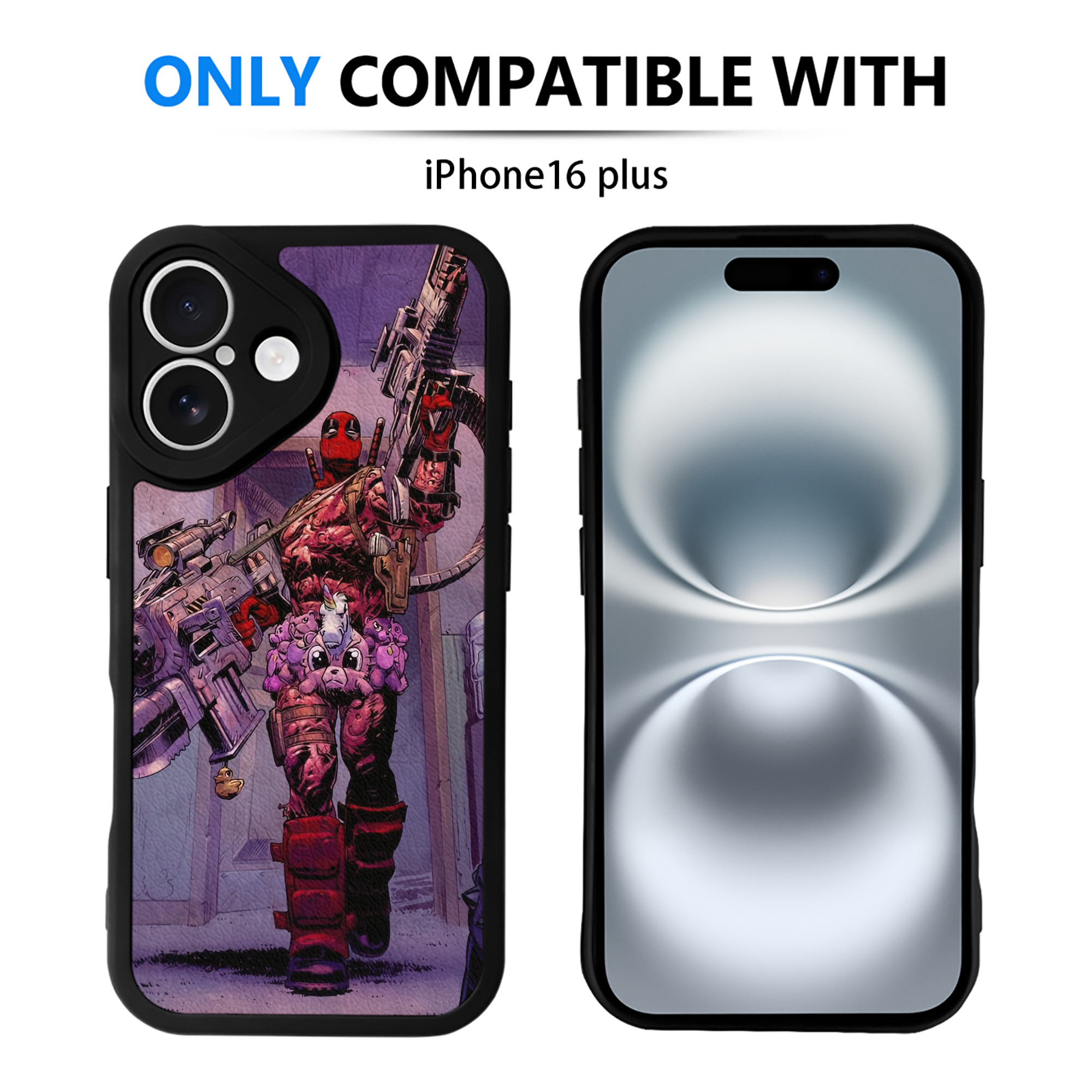 （画像用） Deadpool デッドプール 【iPhone 16シリーズ対応】シリコンスマホケース（レザー調） 材質：シリコン